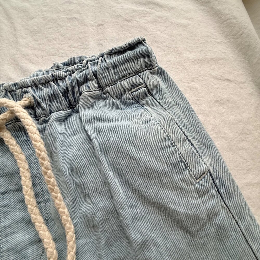 Loft Womens Light Blue Wide-Leg Pull-On Pants XS Cotton & Linen Blend - Picture 5 of 11